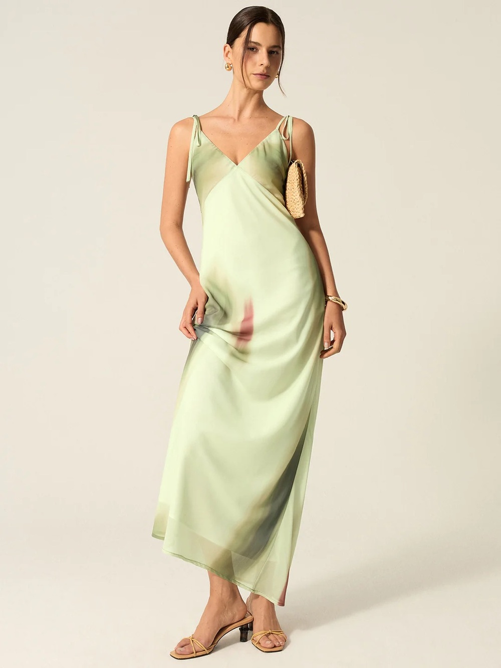 COMMENSE V-Neck Printed Maxi Dress - size XLarge - Picture 2 of 7